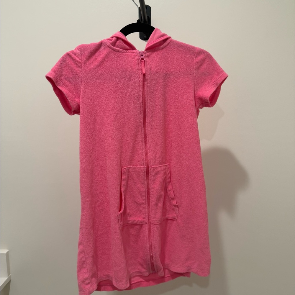 Wonder Nation Pink Zip-Up swim coverup
